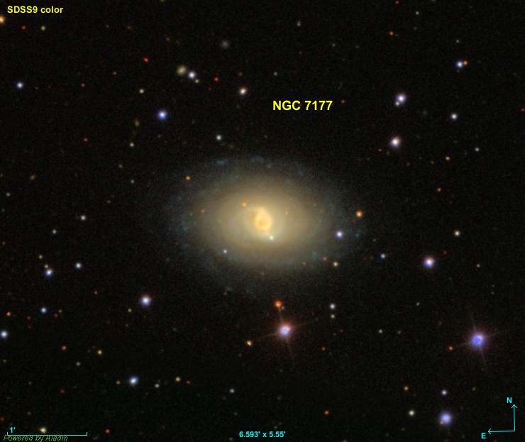 Photo de la galaxie NGC 7177 dans la constellation de Pégase.